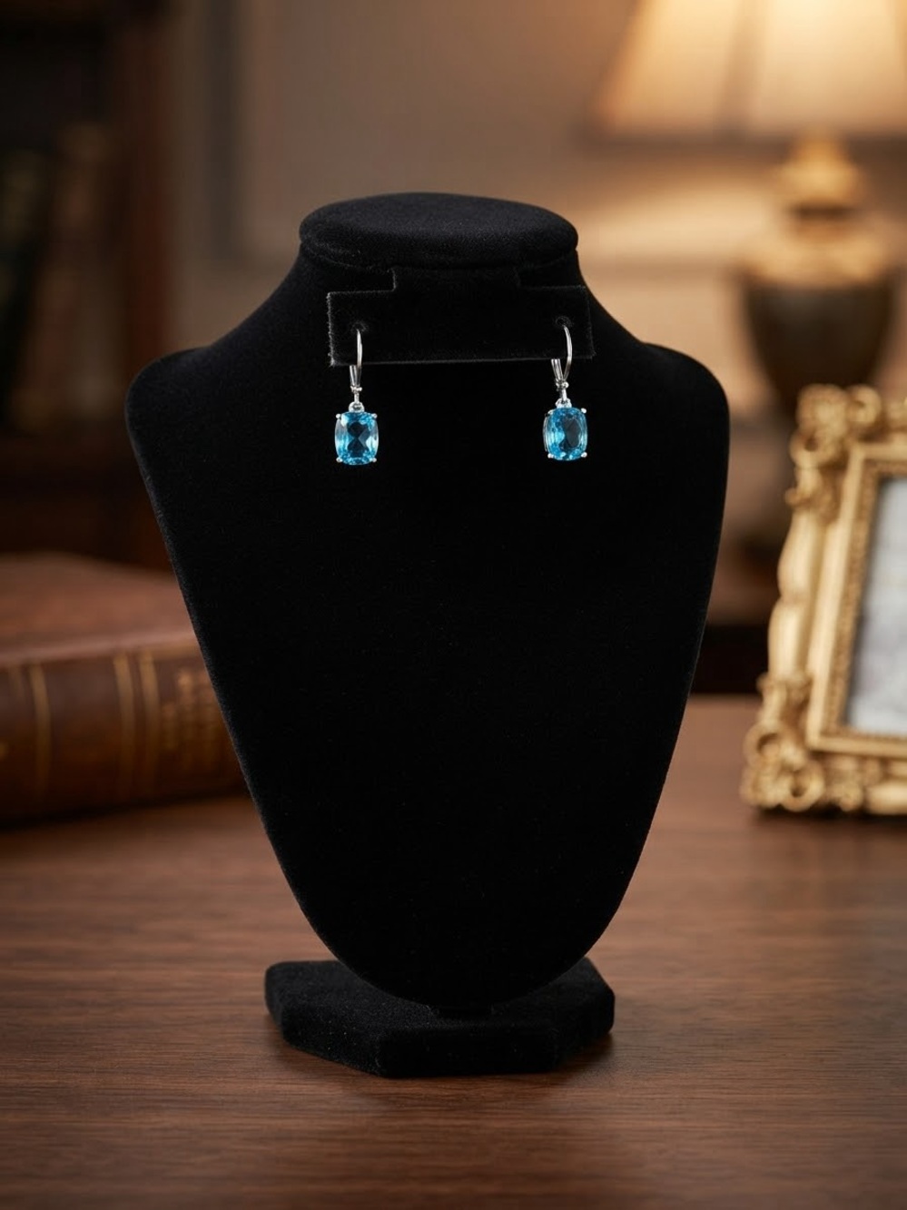 Blue Crystal Drop Earrings - Women Jewelry